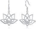 wholesale 925 Sterling Silver Celtic Knot Tree of Life Lotus Drop Earrings-0-0
