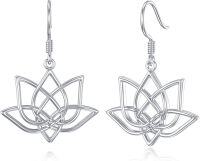 wholesale 925 Sterling Silver Celtic Knot Tree of Life Lotus Drop Earrings-Celtic Style-7