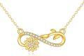 wholesale 14K Gold Infinity Sunflower Pendant Necklace for Women Girls Gifts-0-0