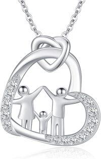 wholesale 925 Sterling Silver Love Knot Family Tree Pendant Necklaces for Women - Mothers Day Gifts-Family of 3