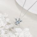wholesale 925 Sterling Silver Hummingbird Blue Abalone Shell Inlay Pendant Necklace-0-2
