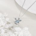 wholesale 925 Sterling Silver Hummingbird Blue Abalone Shell Inlay Pendant Necklace-0-2