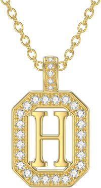 wholesale 14K Gold Moissanite A Z Letter Pendant Necklace for Women 16+2 -H