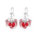 wholesale 925 Sterling Silver Dragon Heart Red Cubic Zirconia Drop Earrings For Women-0-0