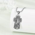 wholesale 925 Sterling Silver Guardian Angel Cross Necklace with Chain - Religious s for Men & Women-0-2