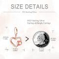 wholesale 925 Sterling Silver Plated Rose Gold  Double Heart Drop Earrings with Cubic Zirconia-0-4