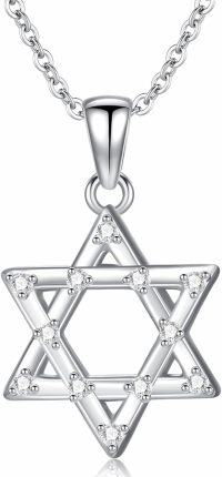 wholesale 925 Sterling Silver Cubic Zirconia Star of David Pendant Necklace for Women-B1-Star of David