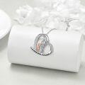 wholesale 925 Sterling Silver Heart Pendant Mother Daughter Necklace I love you forever Gifts for Mom Grandmother-0-2