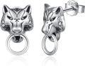 wholesale 925 Sterling Silver Wolf Head Stud Earrings for Women Girls  Ideas-0-0