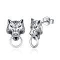 wholesale 925 Sterling Silver Wolf Head Stud Earrings for Women Girls  Ideas-0-0