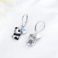 wholesale 925 Sterling Silver Panda Heart Moonstone Drop Earrings for Women Girls -0-2