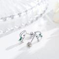 wholesale 925 Sterling Silver Green Stone Elephant Stud Earrings-0-4