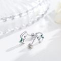 wholesale 925 Sterling Silver Green Stone Elephant Stud Earrings-0-4