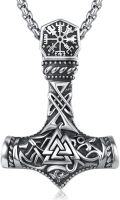 wholesale 925 Sterling Silver Viking Mjolnir Thors Hammer Pendant Necklace  Jewelry-0-0
