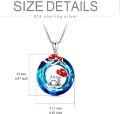 wholesale 925 Sterling Silver Blue Crystal Tree of Life Frog Pendant Necklace for Women-0-2