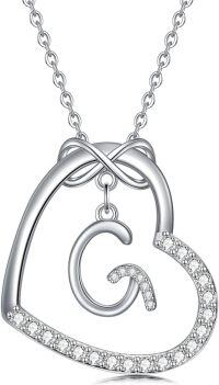 wholesale 925 Sterling Silver Heart Initial Necklace Infinity A Z Letter Necklaces for Women-G