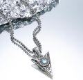 wholesale 925 Sterling Silver Moonstone Turquoise Opal Arrowhead Viking Pendant Necklace for Men-0-1
