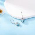wholesale 925 Sterling Silver Tree of Life Turquoise Drop Earrings for Women-0-2
