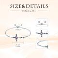wholesale TOUPOP Birthstone Cross Bracelet For Women 925 Sterling Silver Cross Heart Bracelet I Love You Jewelry Birthday Christmas Gifts For Her Girlfriend Wife -0-5