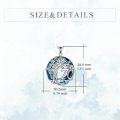 wholesale 925 Sterling Silver Blue Crystal Tree of Life Pendant Necklace for Women and Men-0-2