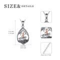 wholesale 925 Sterling Silver Wolf and Girl Pendant Necklace - Nature Themed Jewellery Gifts for Her/Mom/Birthday-0-2