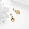 wholesale Gold 925 Sterling Silver Hamsa Hand Evil Eye Dangle Drop Earrings s for Women and Girls-0-2