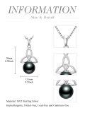TOUPOP Sterling Silver Black Pearls Necklace For Women-0-3
