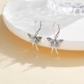 wholesale 925 Sterling Silver Butterfly Leverback Drop Dangle Earring for Women Girls  4cm Long-0-1