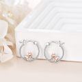 wholesale 925 Sterling Silver Hoop Earrings Wholesale With Cute Fox Charm-0-3