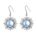 wholesale 925 Sterling Silver Moonstone Filigree Drop Earrings-0-0
