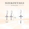 wholesale TOUPOP Birthstone Cross Earrings 925 Sterling Silver Heart Cross Dangle Drop Earrings Fine Jewelry Birthday Christmas Gifts For Women Her Girlfriend -0-5