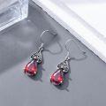 wholesale Sterling Silver 12 Months Birthstone Vintage Teardrop Dangle Earrings-0-3