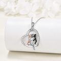 TOUPOP Sterling Silver & Stone Jack Sally Heart Infinity Skull Pendant Jewelry Gift-0-3