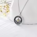 TOUPOP Sterling Silver Oxide Sun Moon Mountains Cremation Urn Necklace-0-1