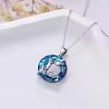 wholesale 925 Sterling Silver Metal Crystal Animal Pendant Necklaces Wholesale - Kitten on Branch Design-0-3