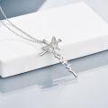 wholesale 925 Sterling Silver Butterfly Opal Cross Pendant Necklace for Women Gifts for Mom Wife-0-2