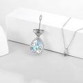 wholesale 925 Sterling Silver Butterfly & Flower Tear Drop Cremation Urn Necklace w/Funnel & Fill Kit - Memorial Jewelry for Ashes or Hair-0-2