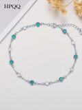 wholesale 925 Sterling Silver Turquoise Beaded Chain Anklet Bracelet for Women-0-37