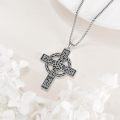 wholesale 925 Sterling Silver Celtic Knot Cross Pendant Necklace with Chain 24-0-3