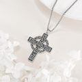 wholesale 925 Sterling Silver Celtic Knot Cross Pendant Necklace with Chain 24-0-3