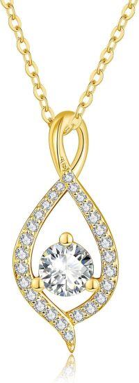 wholesale 14K Gold Infinity Heart Hamsa Music Note Claddagh Horn Pendant Necklaces for Women Girls  Ideas-Infinity