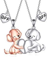 wholesale 925 Sterling Silver Dog Pendant Necklace Cute Animal  for Women Wife Mother-BFF Dog