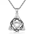 wholesale 925 Sterling Silver Triquetra Pendant Necklaces Wholesale for Men & Women Celtic Knot s 36 Chain-0-0