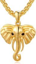 wholesale Gold 925 Sterling Silver Elephant Head Pendant Necklace with Chain for Women and Men-0-0