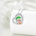 wholesale 925 Sterling Silver Cat & Otter Best Friends Heart Pendant Necklaces for Sister Gifts Always My Sister Forever My Friend Jewelry Set-0-5