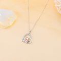 wholesale 925 Sterling Silver Heart-Shaped Red Panda Pendant Necklace for Women-0-2