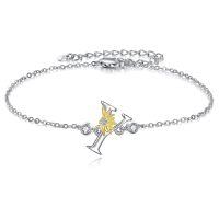 wholesale 925 Sterling Silver Dandelion Letter Initial B Charms Anklets Wholesale For Women-Initial Y