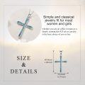 wholesale 925 Sterling Silver Turquoise Inlay Celtic Cross Pendant Necklace for Women Girls Christian Catholic Gift Ideas 45cm Chain Length-0-5