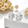 wholesale 925 Sterling Silver Platinum Plated Marquise Cut Cubic Zirconia Butterfly Stud Earrings D-VS-0-1