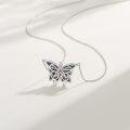 wholesale 925 Sterling Silver Abalone Shell Butterfly Pendant Necklace for Women Gifts-0-1
